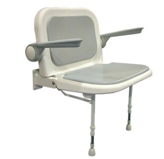 Asiento Ducha Abatible con Respaldo y Brazos