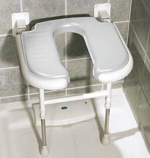 Asiento Ducha Abatible Acolchado y con Forma de "U"